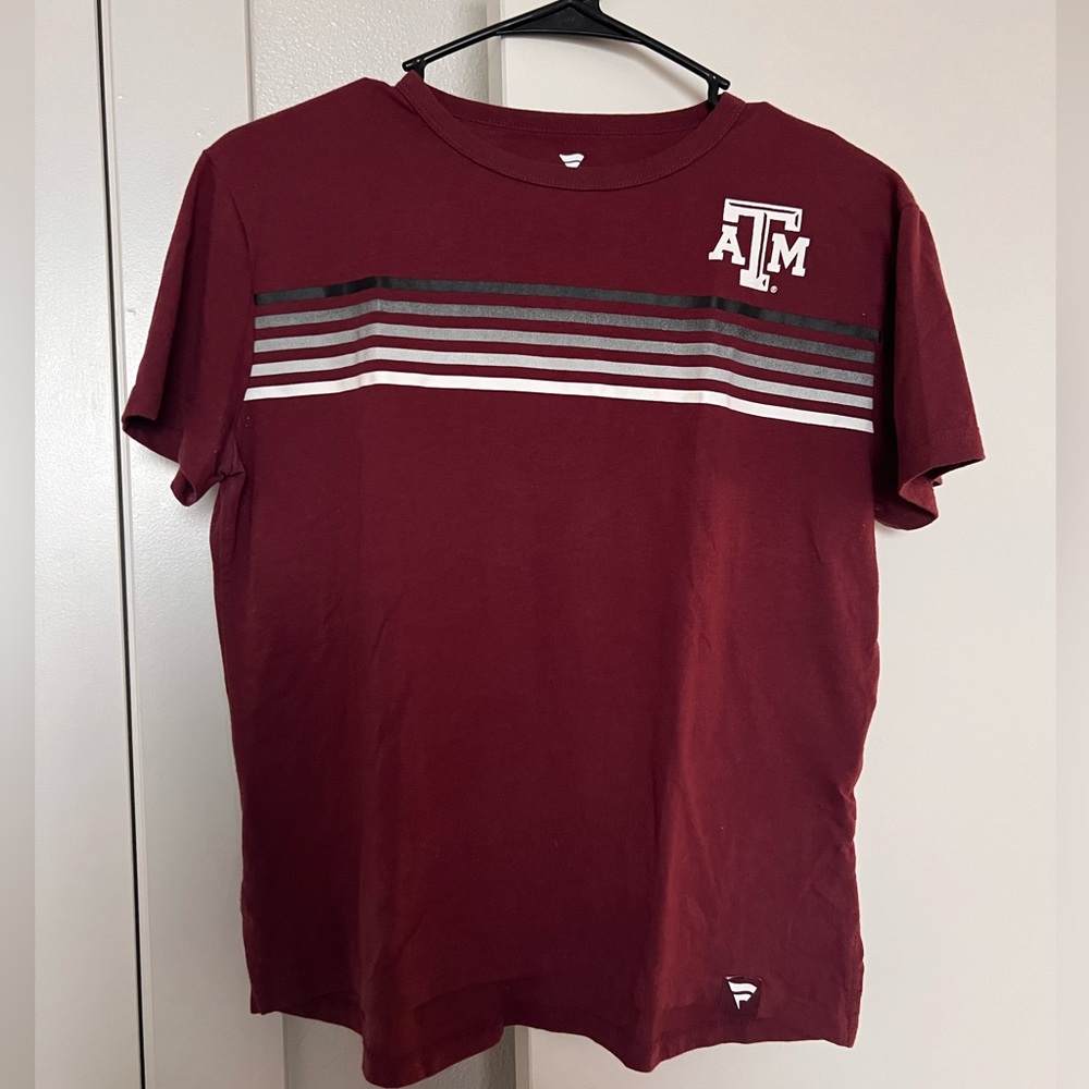 Fanatics Maroon Short Sleeve Tee with Stripes